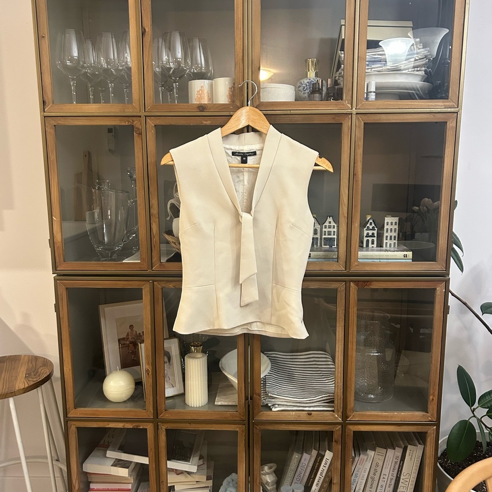 Sandra Angelozzi / Femme de Carriere Sleeveless Blouse with Tie Neck